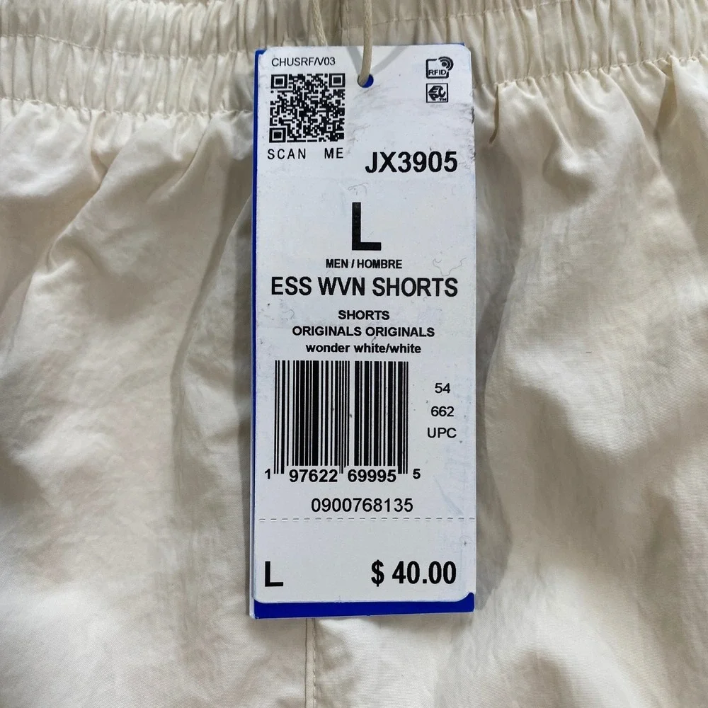 Adidas Trefoil Essentials Woven Shorts Adult L Off-White Casual Comfort Athletic